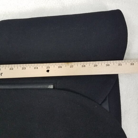 NEW French Connection Size XS Asymmetrical Zipper Tulip Hem Wool Coat in Black - Picture 12 of 12